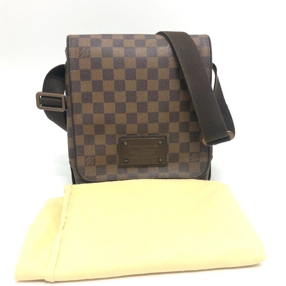 LOUIS VUITTON N51210 Brooklyn PM crossbody Shoulder Bag Damier Canvas Ebene - Picture 10 of 13